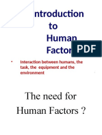 An Introduction To Human Factors: Interaction Between Humans, The Task, The Equipment and The Environment