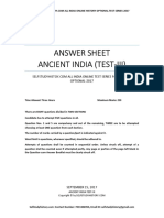 03.test-Iii (Ancient India) Answer Sheet