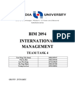 BIM 2094 International Management: Team Task 4