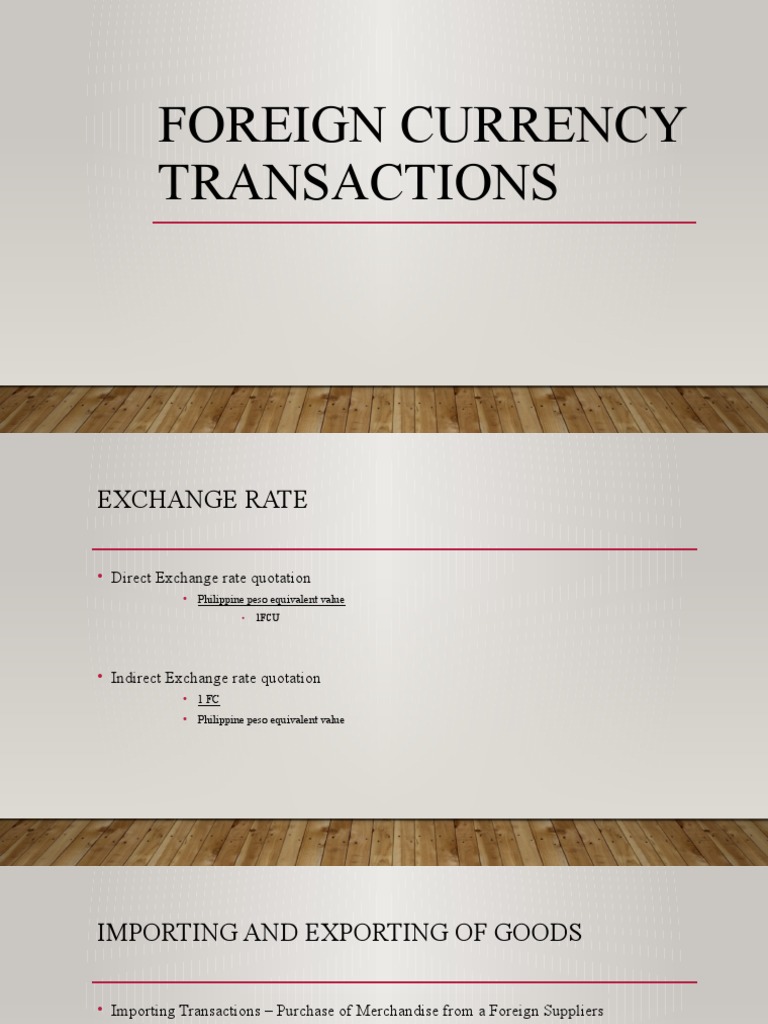 Foreign Currency Transactions | PDF