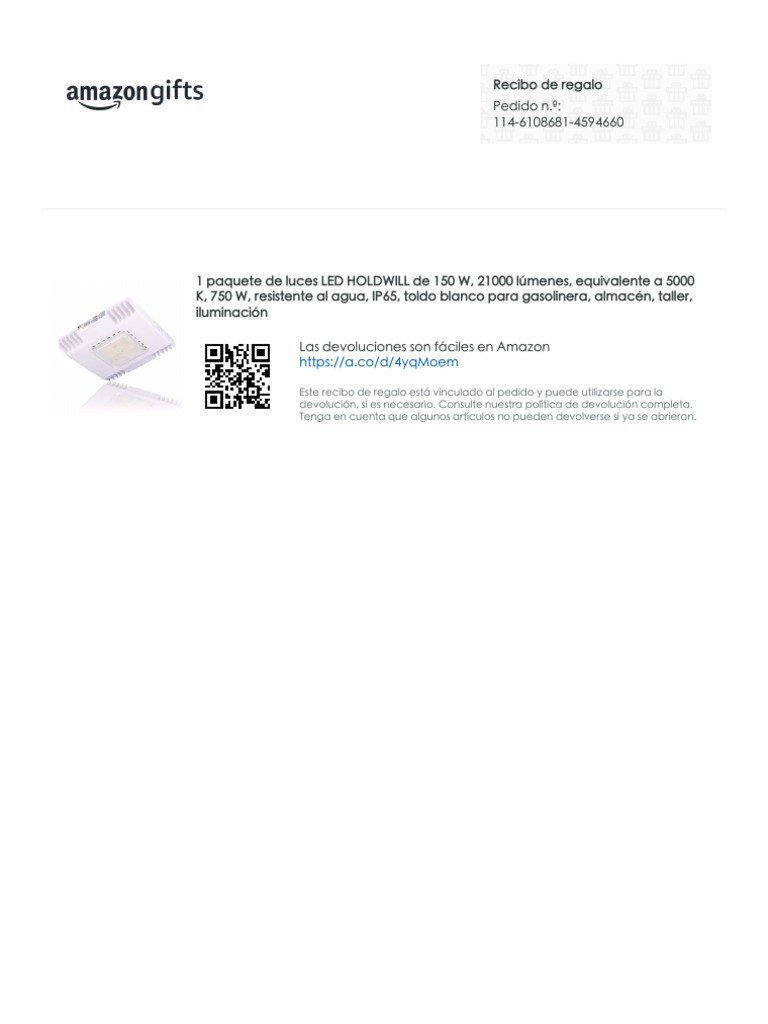 Amazon Gift Receipt PDF