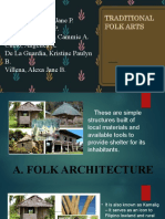 Filipino folk architecture, maritime transport, textiles, performing arts and pottery