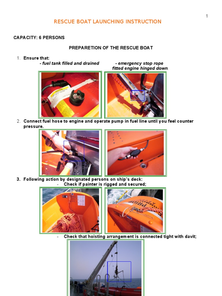 Rescue Boat Launching Instructions | PDF | Ships | Brake