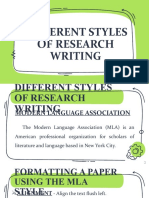 Different Styles of Research Writing