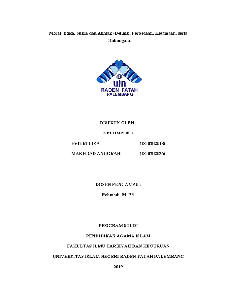 Etika, Moral, Susila, dan Akhlak | PDF