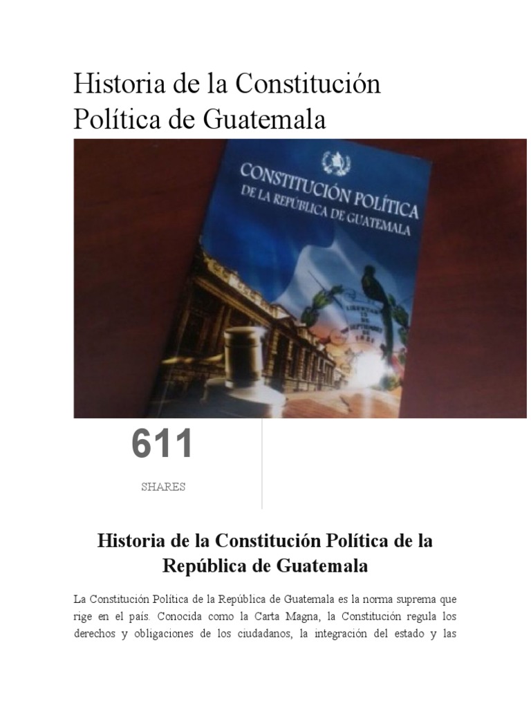 Historia de la Constitución de Guatemala | PDF | Constitución | Guatemala