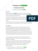 Osmose na membrana celular: fluxo de água do hipotónico para o hipertónico