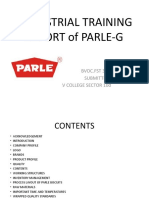 Industrial Training Report of Parle-G: Bvoc - FST 3 Year Submitted By: Aaisha Dav College Sector 10D