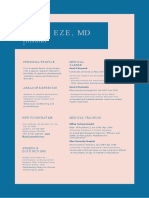 Blue and Pink Psychiatrist Medical Resume