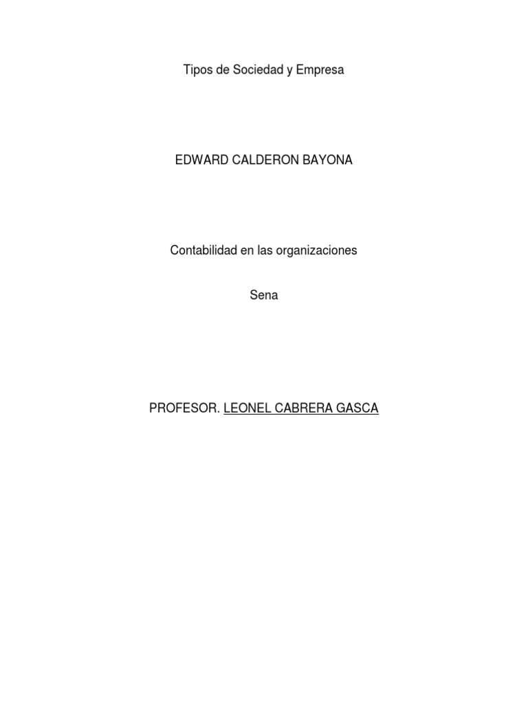 Tipos de Sociedades en Colombia | PDF | Sociedad de responsabilidad ...