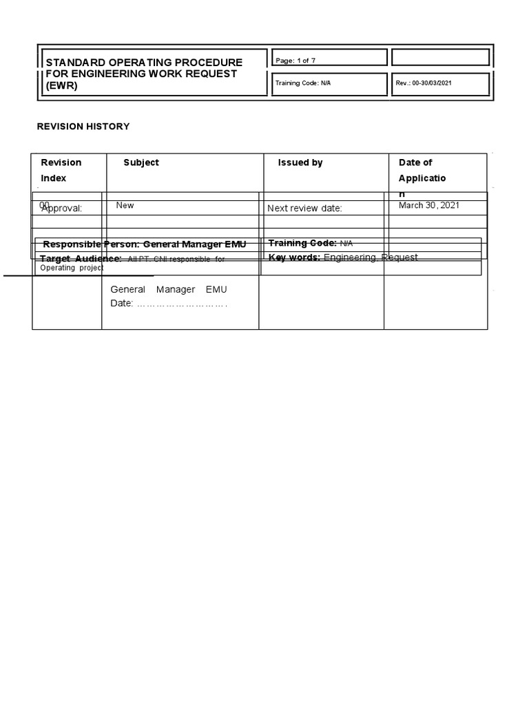 SOP Engineering Work Request | PDF | Project Management | Business