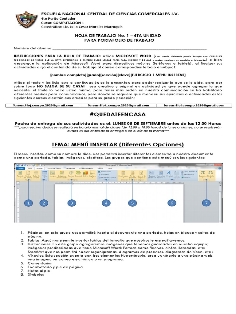 Funciones del Menú Insertar en Word | PDF | Página web | Microsoft Word