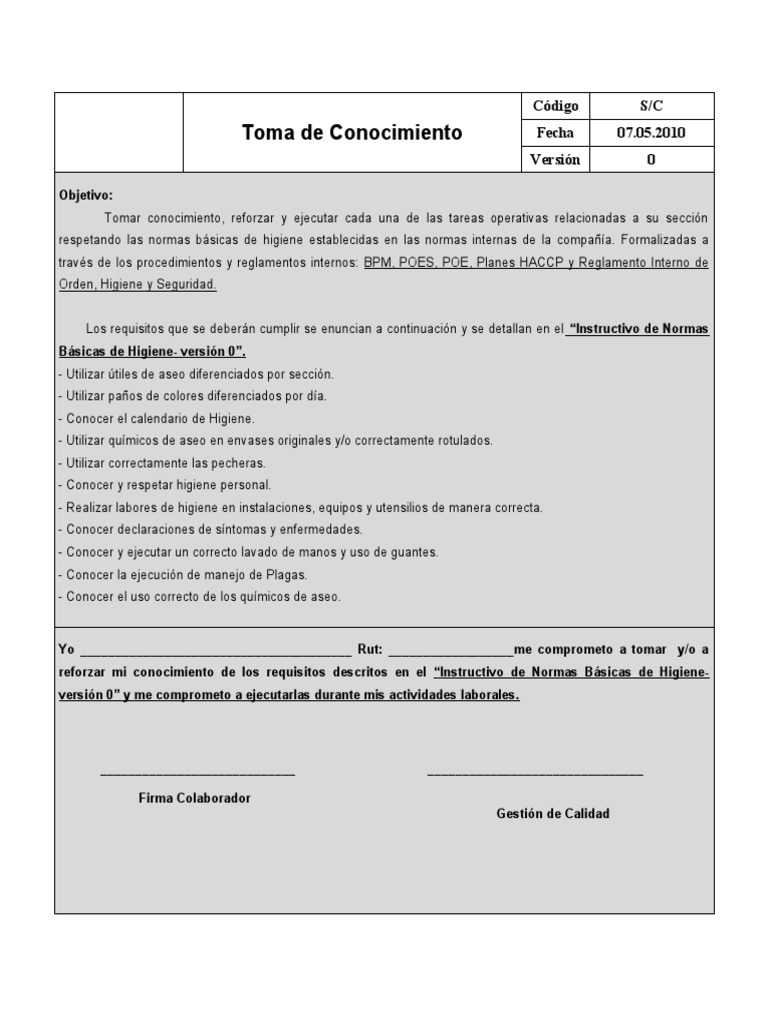 Carta Toma de Conocimiento  PDF