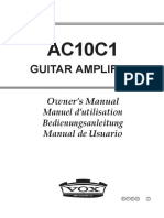 Guitar Amplifier: Owner's Manual Manuel D'utilisation Bedienungsanleitung Manual de Usuario