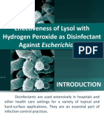 Effectiveness of Lysol With Hydrogen Peroxide As Disinfectant Against Escherichia Coli