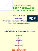 Problems of Regional Develoment in A Globalised Economy: The Case of India