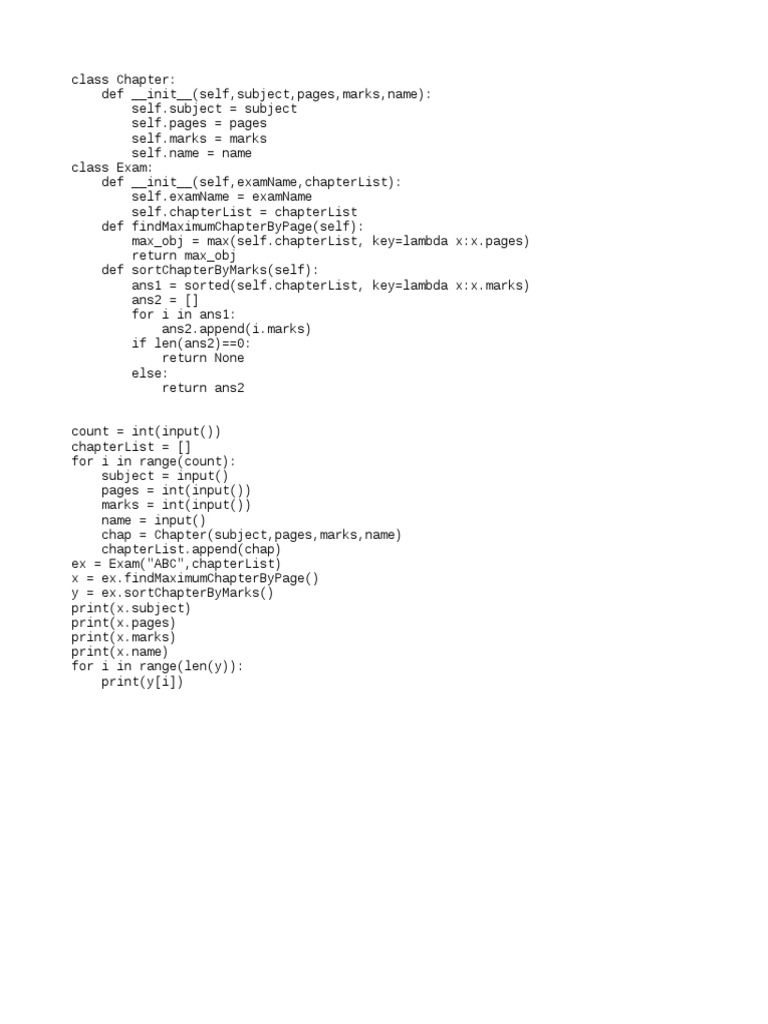 TCS Python PRA Chapter Assessment | PDF