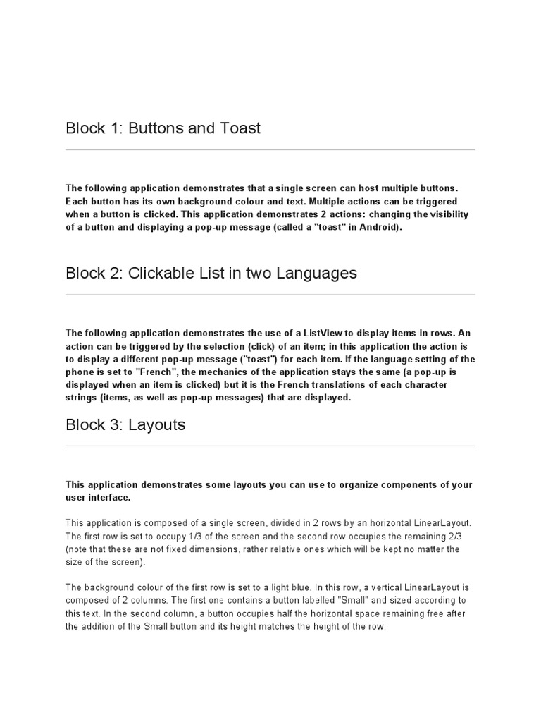 Andriod Programming - Blocks | PDF | Graphical User Interfaces ...