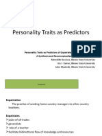 Personality Traits As Predictors