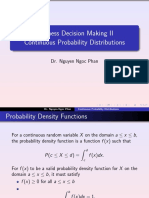 Business Decision Making II Continuous Probability Distributions