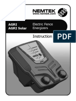 Instruction Manual: Agri AGRI Solar Electric Fence Energizers