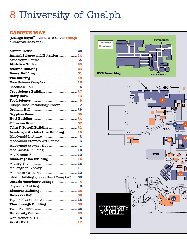 University of Guelph Campus Map PDF Food And Drink Nature