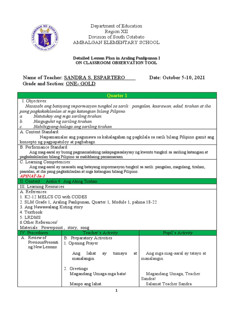 Cot Lesson Plan March 9 | PDF