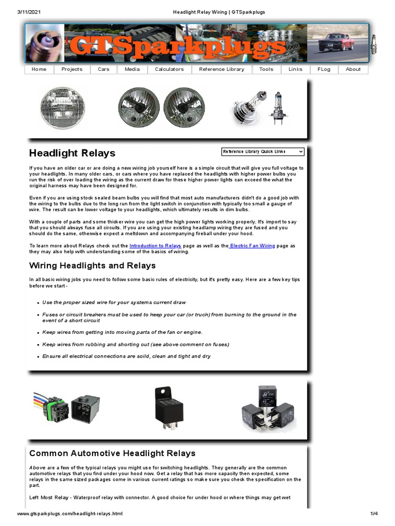 Headlight Relay Wiring Gtsparkplugs Pdf