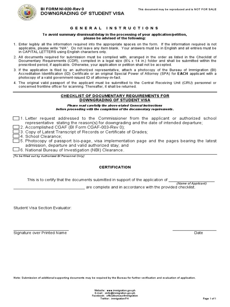 Student Visa Downgrade Instructions | PDF | Travel Visa | Identity Document