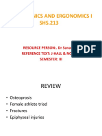 Biomechanics and Ergonomics I SHS.213: RESOURCE PERSON:. DR Sanaullah Reference Text: J-Hall & Nordin Semester: Iii