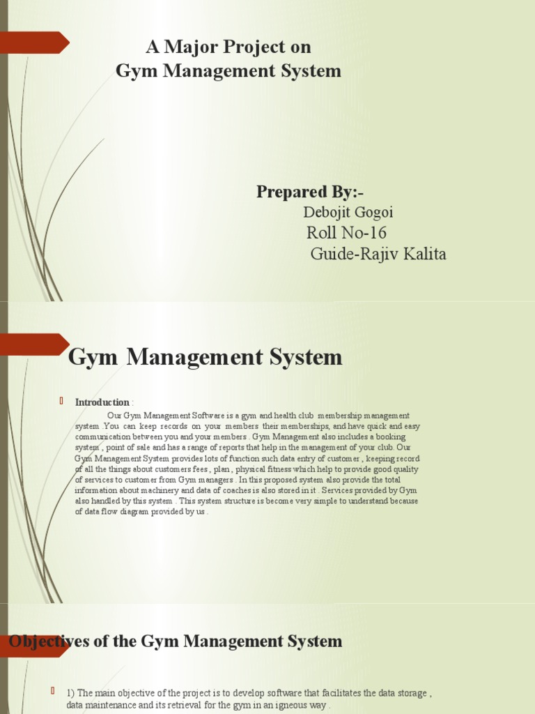Gym Management System Project Overview | PDF | Databases | Point Of Sale