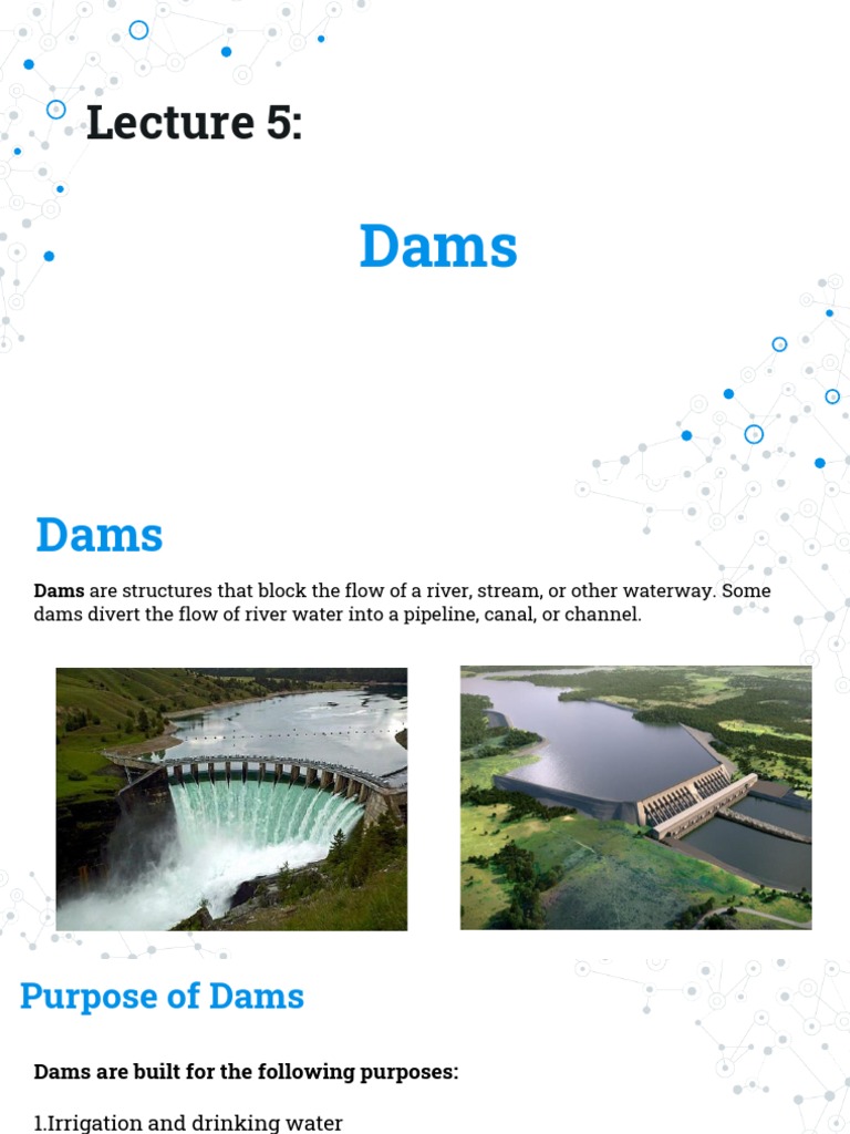 Hydraulics Lecture 5 Dams PDF Dam Stress (Mechanics)