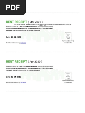 Rent Receipt _ Create & Download using Free Rent Receipt Generator - Tax2win