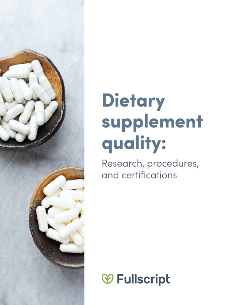 Dietary Supplement Quality Guide Pdf Dietary Supplements Food And