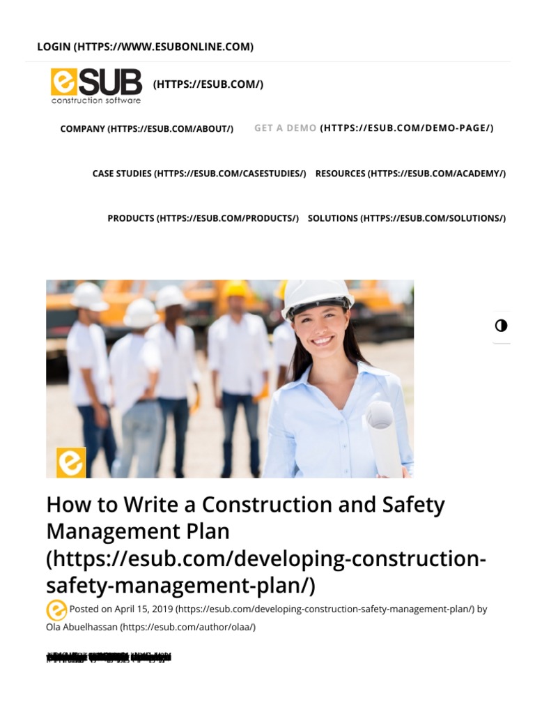 Developing Your Construction Safety Management Plan - eSUB Construction ...