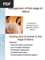 Management of First Stage of Labour: Prepared By: Nirsuba Gurung Assistant Lecturer Mson