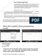 Extra Credit Assignment: Your Spreadsheet Model, and Both The Answer Report and The Sensitivity Report)