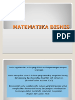 MATEMATIKA BISNIS Kuliah Awal