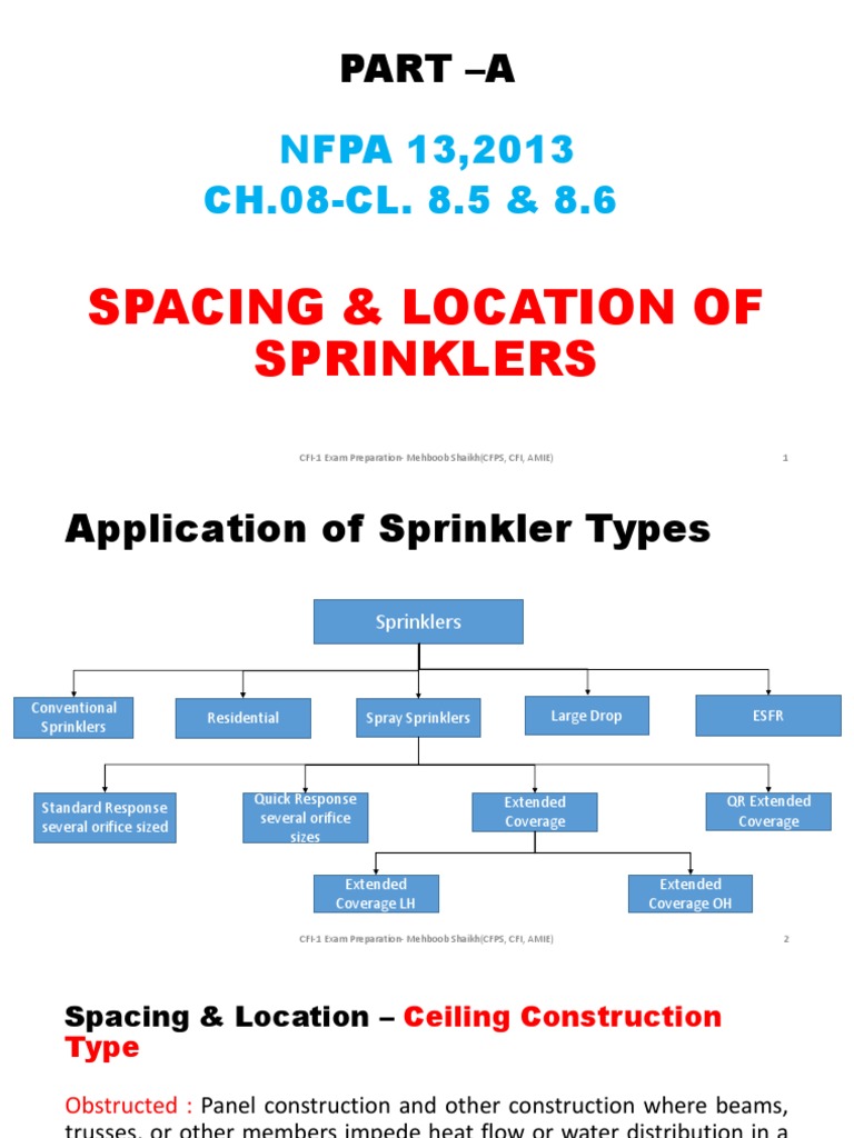 NFPA 13 Sprinkler Spacing Guidelines | PDF | Fire Sprinkler System ...