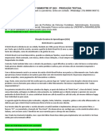 1º,4º e 6º Semestre ST 2021 - Produção Textual Interdisciplinar - Bistrô Brasil e A Pandemia