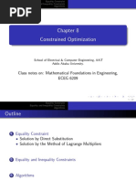 Constrained Optimization: Class Notes On: Mathematical Foundations in Engineering, ECEG 6209