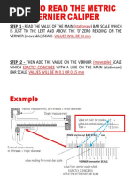 HOW TO READ THE METRIC VERNIER CALIPER