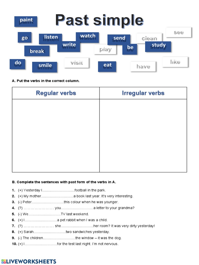 See Paint Regular Verbs Irregular Verbs PDF