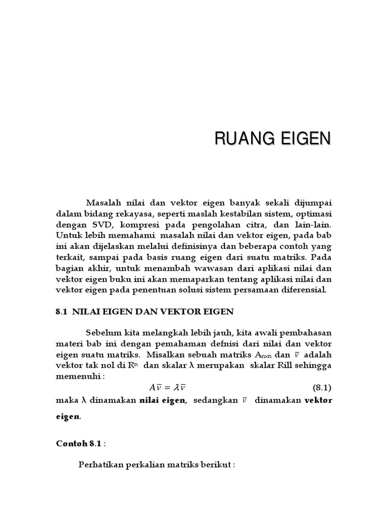 Nilai dan Vektor Eigen dalam Matematika | PDF | Komputer