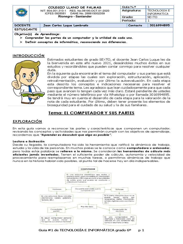 Guia N1 Informatica Sextogrado | PDF | Periférico | Hardware de la ...