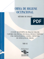 Nho 2 - Análise Qualitativa Da Fração Volátil Em Colas, Tintas e Vernizes Por Cromatografia Gasosa, Detector de Ionizaca