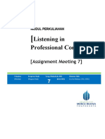 Listening in Professional Context: (Assignment Meeting 7)