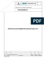 G PT 116 0 Administración de Punch List