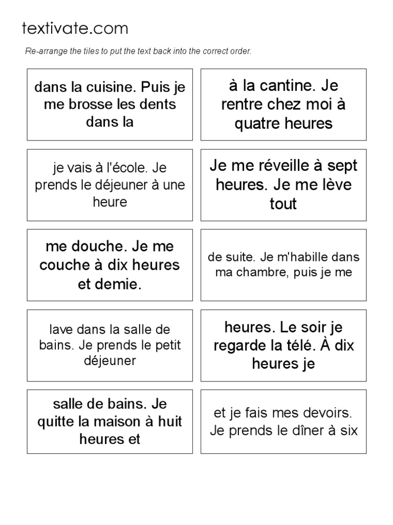 Routine quotidienne d'un élève | PDF