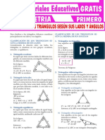 Clasificación de Los Triángulos Según Sus Lados y Ángulos Para Primer Grado de Secundaria